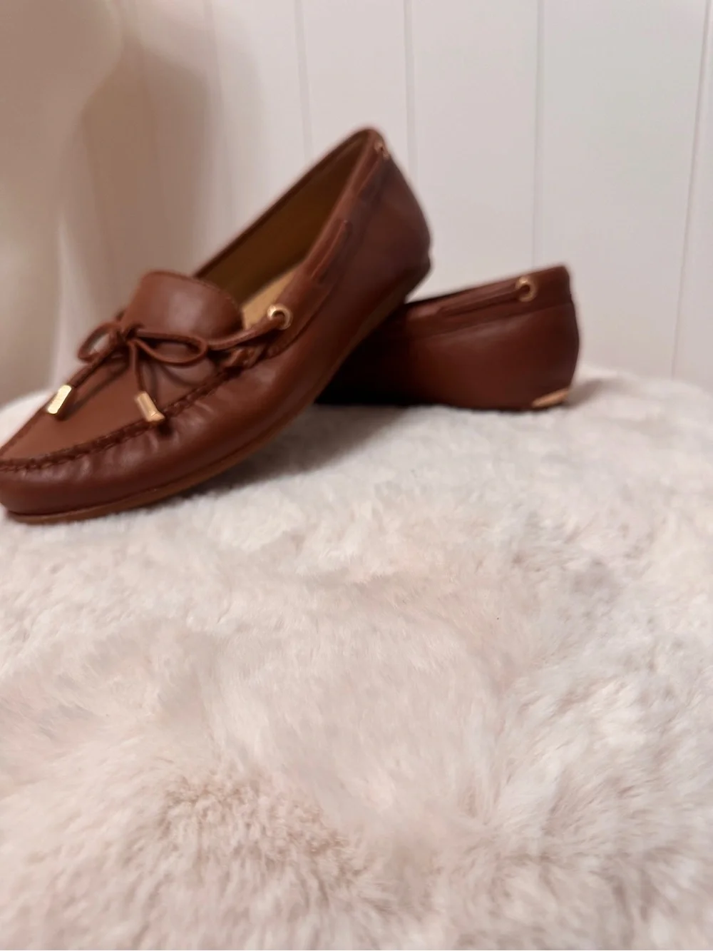 Michael Kors Brown Leather Moccasin Loafers